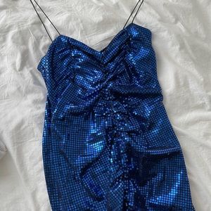 Zara mini sequin blue dress. Like new, worn once.